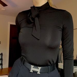 Black Turtleneck with Tie